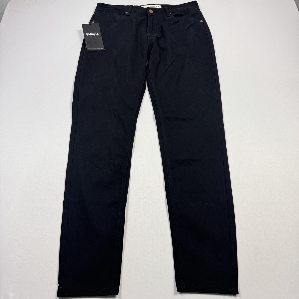 Barbell Apparel Pants Womens 33 Black Chino Cotton Spandex Stretch Athletic